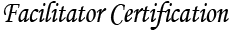 Faciliator Certification